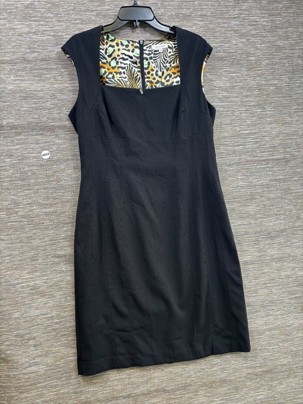 Boston Proper Sheath Dress Womens Size 14 Black Square Neck Sleeveless Casual